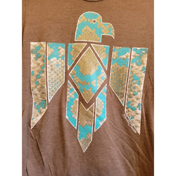 Snakeskin Thunderbird Turquoise on Heather Tan Tee - Picture 2 of 2